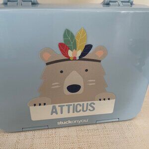 Personalized bento box boy's name "Atticus"